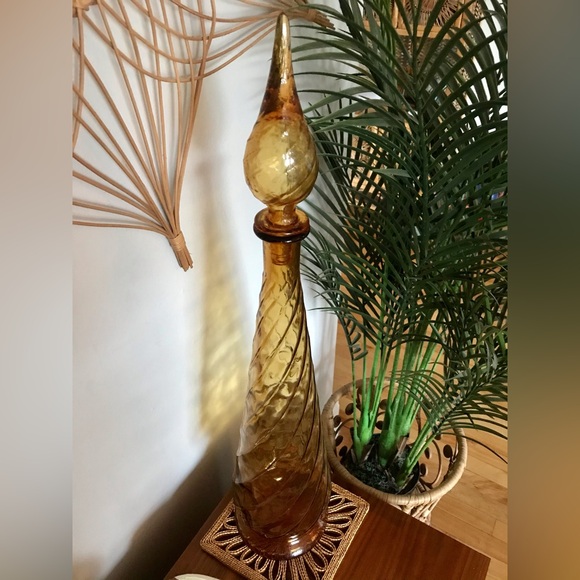 🧞‍♀️💛 Extra Tall Vintage Mid Century Empoli Genie Bottle Made in Italy 1960s - Picture 11 of 14